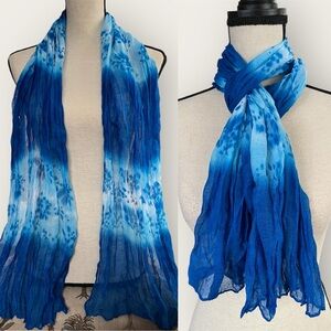 Blue Tie-Dye Scarf